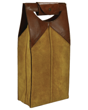  Kundra Double Wine Holder  35 A sumptously soft composition for wine duos. A compact & compartmentalized pouch to carry your wine bottles.<br><br />Available in Tan Suede shade.