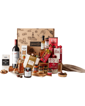 Australian Gourmet Gifts<br>Penfolds 28 Shiraz... 750mL Amazing Australian Shiraz & Gourmet Food Hamper! Penfolds Bin 28 Kalimna Shiraz 750ml. Ogilvie Fine Foods – Honey with Gold Flakes with Dipper 300g. Ogilvie Fine Foods – Roast Beetroot & Balsamic Relish 255g. Random Harvest Gourmet – Entertaining Cheeseboard Pack. Roasted Capsicum Tapenade 60g. Kalamata with Roasted Garlic Tapenade 60g. Lemon Garlic Dill Dressing 60ml. Fireball Chilli Mustard 60g. Premium Wooden Cheese Board Wooden Spoon Chocolatier Australia – Gold Mixed Selection 135g.