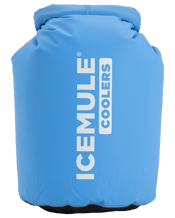  Icemule Coolers Classic Soft<br>- Large (20l) - Blue   Meet the cooler that started it all and gave us the freedom to go further with drinks in tow. The IceMule keeps your drinks ice-cold for up to 24 hours. It’s completely waterproof with welded seams and no zippers, which means it even floats. Or, roll it up for easy storage while you contemplate the next excursion.<br><br />With a 20-liter capacity, you can fill it up to the brim with ice, food and beverages. The Classic Large soft cooler is perfect for families looking for an alternative to the