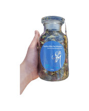  Neo Australia Bewitching<br>Blue Tea Jar 100g   Bewitching Butterfly Blue Tea is an enchanting floral blend that is a brilliant blue when infused with hot water - watch as it will draw you into its magical properties.... Butterfly Pea is known for its benefits of enhancing lustre and shine to the skin and hair. A bewitching tea infusion that changes its brilliant blue colour to a magnificent purple tea with a squeeze of lemon or citrus - a pure sensual delight. Beautifully blue tea packaged in our iconic Neo Tea Jar. Directions:&nbsp;Add 1 teaspoo