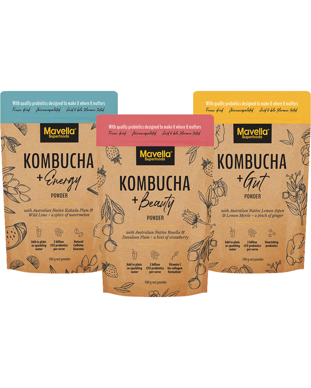 Mavella Kombucha Pouch Pack Boozy