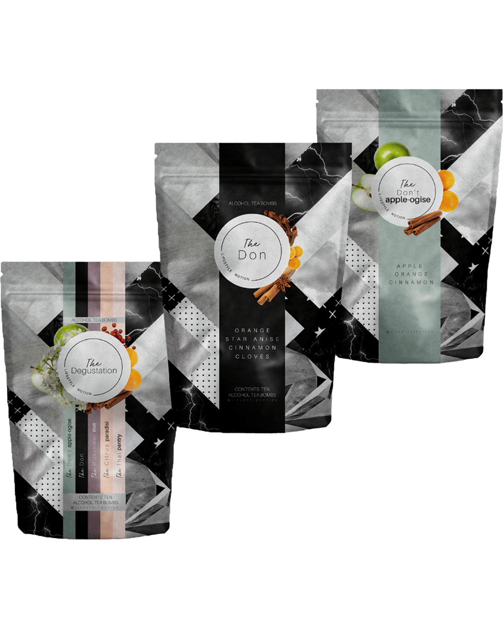 Alcohol Tea Bombs Winter Trio Gift Pack Trio Winter Flavours