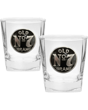  Jack Daniel's Old No.7 Set<br>Of 2 Metal Badged...  Jack Daniel's Set Of 2 Old No.7 Badged Spirit Glasses<br>Old No. 7 logo design<br>Set of 2 metal badged 285ml spirit glasses<br>Gift box packaging<br>Official Jack Daniel's merchandise.