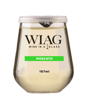  Wiag Moscato Non-glass 187ml<br> 187ML I am your single serve, portion controlled, Australian fine wine. <br>Although I feel like glass, I am a non-glass,100% food grade PET, fully reusable product.I have a tamper evident foil seal and a replaceable lid. The perfect solution for anywhere glass is prohibited.No more wastage. We are 100% Australian owned and grown. We come in a variety of wines. We are WIAG (Wine In A Glass).<br>Our Moscato is wonderfully spritzy on the palate with aromas of musk and freshly crushed grapes. An aromatic