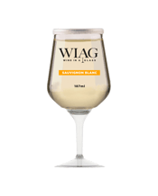  Wiag Wine In A Glass<br>Sauvignon Blanc... 187ML I am your single serve, portion controlled, Australian fine wine. Although I feel like glass, I am a non-glass,100% food grade PET, fully reusable product. I have a tamper evident foil seal and a replaceable lid. The perfect solution for anywhere glass is prohibited. No more wastage. We are 100% Australian owned and grown. We come in a variety of wines. We are WIAG (Wine In A Glass) .<br />Our Sauvignon Blanc has wonderful fresh aromas of cut grass and celery with citrus and white peach flavours