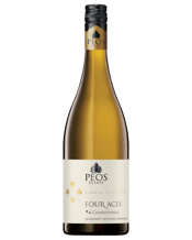  Peos Estate Four Aces<br>Manjimup... 750ML Aromatics of apricot, pear and vanilla with a hint of lemon blossom.<br>The palate is elegant and refined with flavours of white stonefruit and hints of creme brulee<br>Aged in 100% French oak barrels.