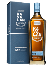  Kavalan Distillery Select<br>No. 2  700mL Kavalan’s Distillery Select series showcases the fine art of blending and the exquisite cask selection of Taiwan’s premier distillery. This expression No. 2 is an enticingly smooth drop, deeply aromatic with an irresistible floral and herbal complexity that delivers the delicious tranquility of the forest.