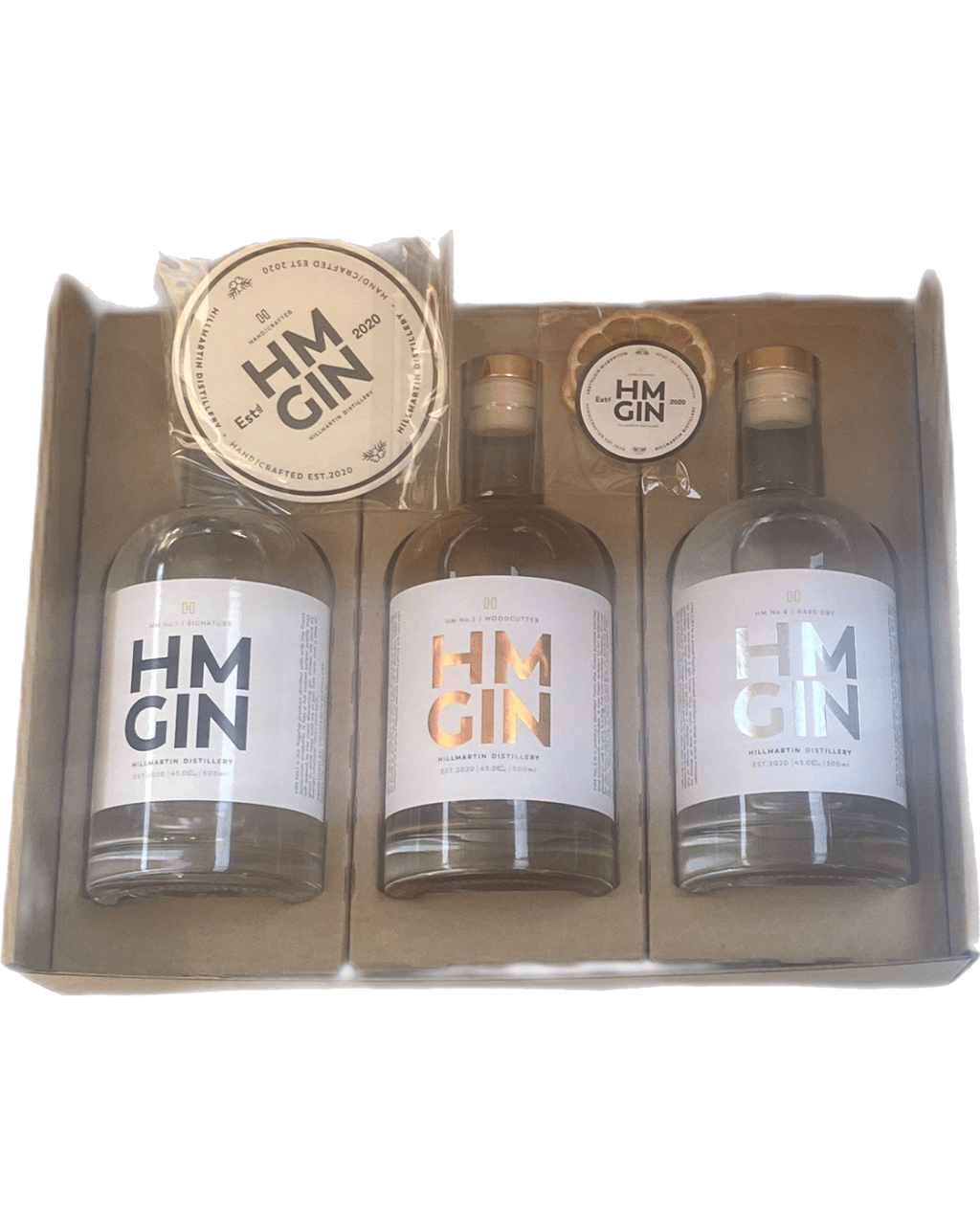 Hm Gin 3 X 500ml T Pack No 1 Signature No 2 Woodcutter And No 6 Rare