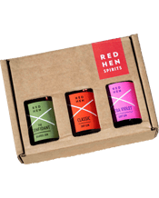  Red Hen Gift Pack 3 X 200ml  600mL The perfect present for any Gin Lover. Each Gift Pack contains: 1x Classic Dry – 200ml – 42% 1x Ultra Violet – 200ml – 42% 1x Confidant Barrel Gin – 200ml – 45% (20.3 total standard drinks).