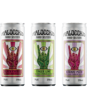  Malocchio Hard Seltzer Mixed<br>250ml  250ML Malocchio's mixed pack comes with four cans of Black Cherry, Finger Lime and Kakadu Plum, perfect for sharing with your mates and discovering your favourite flavour.<br />Sparkling water blended with 5x distilled neutral spirit and a hint of natural flavour.<br />Less than 84 calories per can.