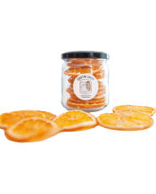  Cocktail Candy Dehydrated<br>Oranges 40g Glass Jar   Our dehydrated citrus wheels make the perfect addition to any cocktail or mixed drink (hello Negronis & G plusT's) Their vibrant colour and size will make any drink POP! So delicious at the end of your drink - eat the lot!<br>Cocktail Candy dehydrated citrus wheels have a wide range of uses, from hot or cold drink garnish, cake topper, and grazing table or platter filler. The sweet, citrusy flavour and crunch of the dehydrated fruit make them a delicious addition to your catering and entertainin