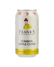 Frank's Cider Summer Apple<br>Cider Cans 375ml 375mL Frank’s Summer Apple Cider is medium sweet and blended from tree ripened apples grown in Tasmania's Huon Valley This cider is light, crisp and immensely refreshing.