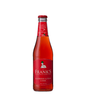 Frank's Raspberry Pear Cider<br>330ml Bottles 330mL Frank’s Raspberry Pear Cider combines the very best of Tasmanian fruits. Enjoy the underlying tones of tree ripened pear, overlaid with a subtle raspberry finish. This cider is a medium dry blend, sparkling with fruit and flavour!