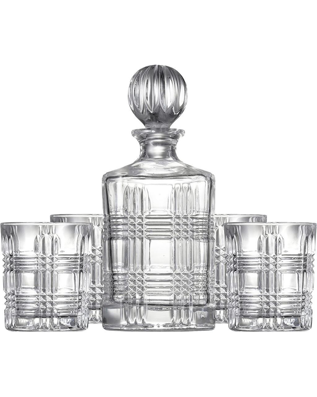 Buy Salt & Pepper 5pc Bond Tartan Whisky Drink Set Glass Decanter