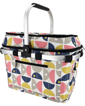  Sachi 4-person Insulated<br>Picnic Basket W/...  Sachi 4-Person Insulated 47cm Picnic Basket - Nordic Geo The 4 Person Insulated Picnic Basket by Sachi is the perfect solution for picnics, sports events, concerts, beach trips or any occasion that requires transport of fresh and healthy snacks for the family. Use mild dish soap and a damp sponge to wipe both the interior and exterior fabrics. Allow to air dry. Features : 20kg Maximum load. Picnic set for 4. Lightweight aluminium frame, hard-wearing polyester exterior, heavy duty insulated linin