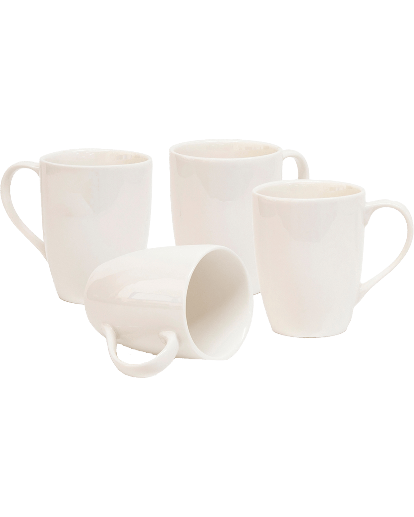 Salt & Pepper Blanc Mug Bone China Coffee/tea Cup Set W/ Handle White