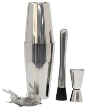  Salt & Pepper Bond Boston<br>Cocktail Drink Shaker...  Are you a lover of everything from a mojito to a martini?&nbsp; You'll love our Bond Boston shaker set.&nbsp; The perfect gift for a housewarming celebration or budding mixologist, our Bond shaker set is chic, modern and worth showing off when your friends come over! Approx Dimensions of Shaker: 24 x 9cm. Approx Capacity of Shaker: 500/700mL. Approx Capacity of Jigger: 25/50mL. 4pc Salt & Pepper Bond Boston Shaker Set Stainless Steel Includes: 1 x 500/700ml Shaker. 1 x 25/50ml Jigger. 1 x Muddler. 1 x Str