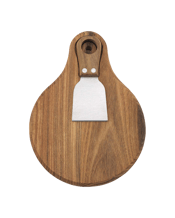 Tempa Fromagerie Teak Wood<br>Round Cheese Board For...  2pc Tempa Fromagerie Round Cheese For One Perfect for the cheese and platter lover in your life, our Fromagerie range has been thoughtfully designed for sharing. Serve your favourite selection of cheese, crackers, fruits or appetisers and impress your guests. Classic cheese board crafted from durable Teak wood Includes 1x flat cheese knife ideal for any platter Compact size allows for easy storage Materials: Teak/Stainless Steel Dimensions Approx: 22 x 16 x 1.8 cm Includes: 1x Cheese Board 1x Ch