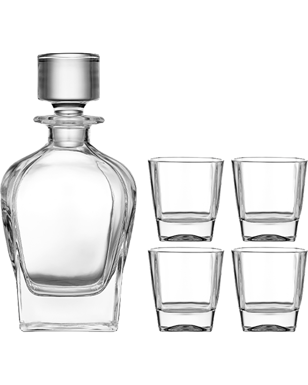 Tempa 5pc Quinn Crystal 240ml Whisky Glasses/680ml Decanter Drinkware