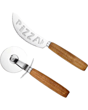  Tempa Fromagerie Pizza<br>Cutting Knives...  2pc Tempa Fromagerie Pizza Knives. Perfect for the cheese and platter lover in your life, our Fromagerie range has been thoughtfully designed for sharing. Serve your favourite selection of cheese, crackers, fruits or appetisers and easily impress your guests. Features a pizza roller and a knife ideal for slicing up any pizza. Materials: Acacia/Stainless Steel. Pizza Roller Dimensions Approx: 17 x 6 x 2 cm. Knife Dimensions Approx: 20.5 x 3 x 2 cm. Includes: 1x Pizza Roller. 1x Knife.