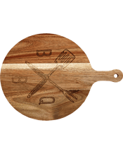  Tempa Atticus 40cm Bbq<br>Handle Acacia Wooden...  Tempa Atticus BBQ Wooden Serving Board. Crafted from stainless steel, slate and acacia, the Atticus range is moody and sophisticated. The range features a wide variety of products that are great gifting options for men, from flasks to whiskey glasses. Featuring motifs such as mountains, a compass and a stag, these products are perfect for adventurous souls. Solid Acacia wood serving board. Features a lasered motif. Large 30cm size is perfect for serving a range of foods. Hand wash only. Construc