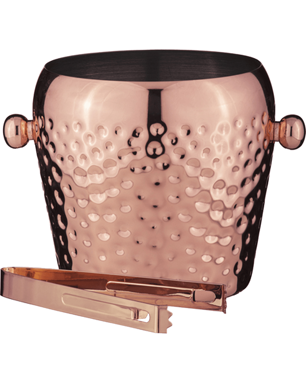 Ladelle Spencer Hammered Stainless Steel Ice Bucket W/tongs Container