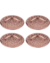  Ladelle Spencer Hammered<br>Coaster Set Metallic...  4PK Spencer Hammered 13cm Metallic Coaster Set - Copper. Entertain in style with our luxurious Aurora Collection. Perfect to impress guests at, the range features a range of glassware and cocktail items- everything for the cocktail enthusiast. Available in electroplated, matte and metallic finishes, this modern collection is sure to impress. 4pk stainless steel coaster set. Shiny electroplated finish. Material on base of coasters. Anti-skid rubberbase to stop heat conduction on base Dishwasher s