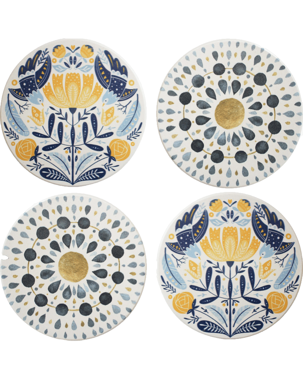 Unbranded Ceramic Coasters Folksy Assorted Designs Food/drink/home F