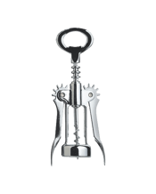 Double Handled Metal Chrome Wing Corkscrew Wine Bottle Opener Silver