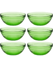  Duralex Gigogne Stackable<br>Glass Noodle Soup Food...  6PK Duralex Gigonge 14cm 500ml Stackable Glass Bowl - Green Duralex tempered glass is on average 3.5 times more resistant and 6 times stronger than non-tempered glass products. Withstands minimal thermal shock of 130Â°C. 100% hygienic, non-porous and lead cadmium BPA free. Stackable feature makes it great for storage. Duralex tempered glass is on average 3.5 times more resistant than non tempered glass products Withstands minimal thermal shock of 130Â°C 100% hygienic, non-porous and lead cadmium