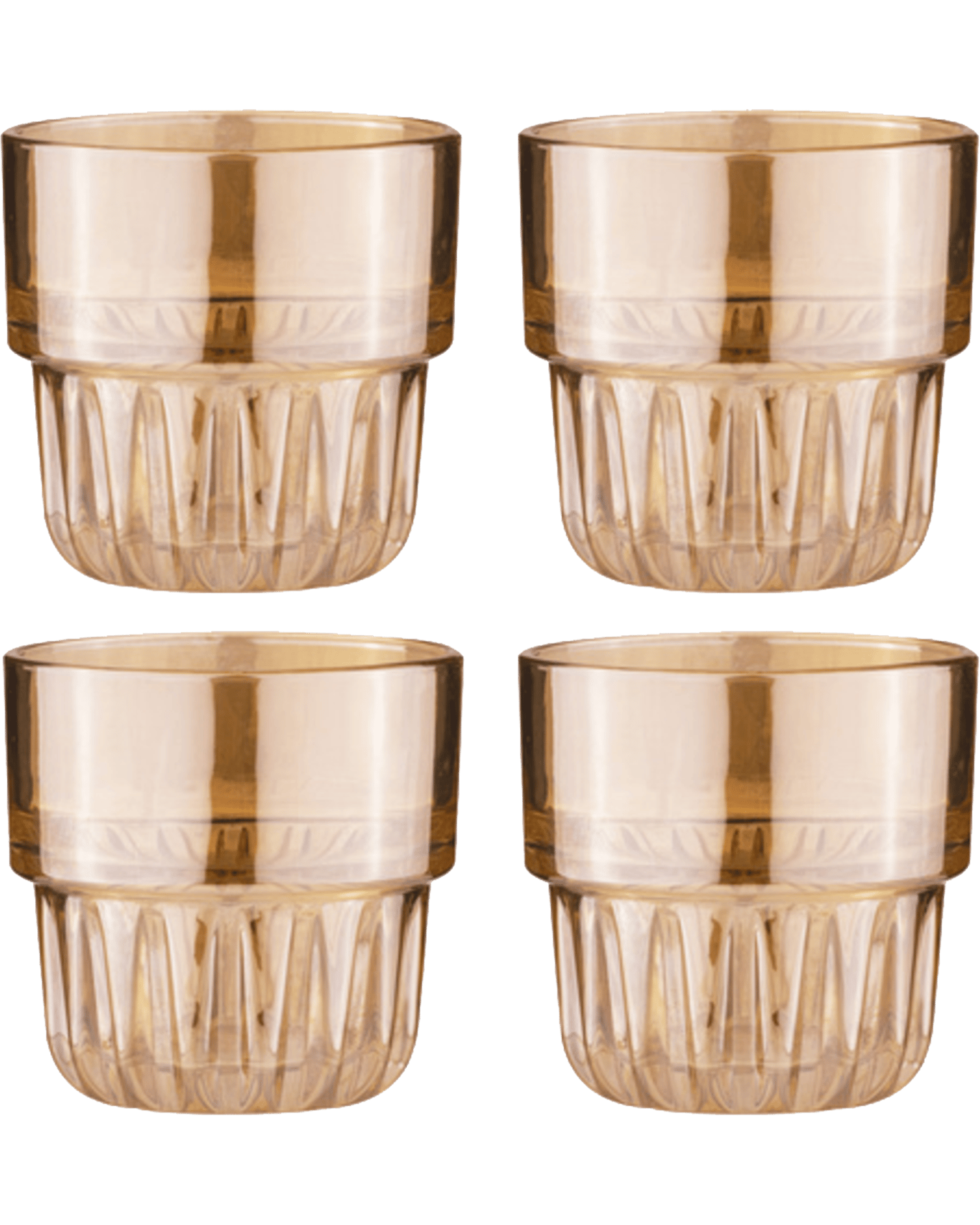 Buy Tempa Skye Gold Lowball Glass Drinking Tumblers Glassware 4pc 8.5x8