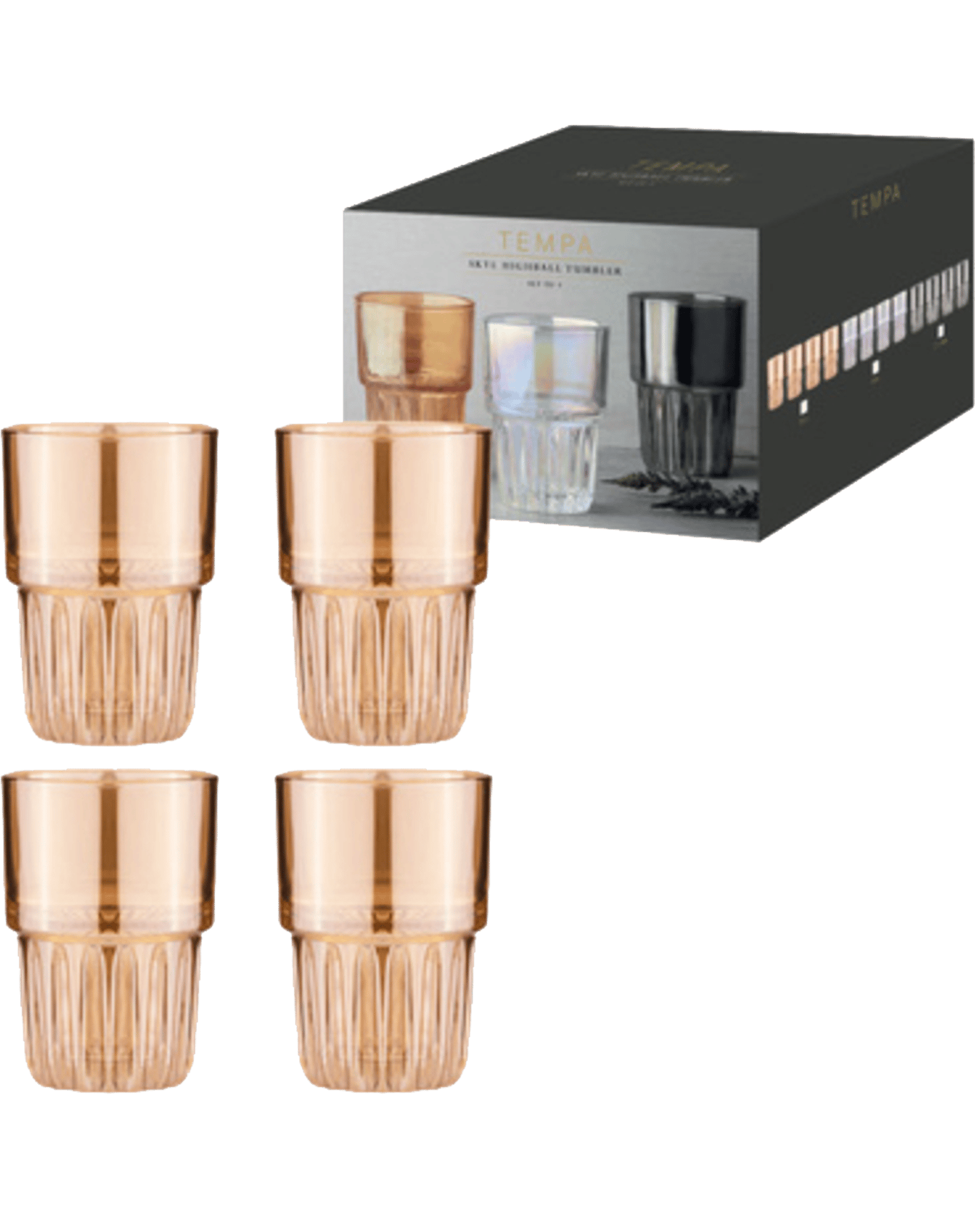 Buy Tempa Skye Gold Highball Glass Drinking Tumbler Drink/glassware 8