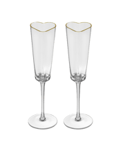  Tempa Amour Clear Thin White<br>Wine/champagne Drinking...  2pc Amour Clear Thin White Wine or Champagne Glass or Glassware<br>Mouth-blown glasses. Heart shape Double walled Hand-painted gold rim<br>Hand wash only Not microwave safe. Material: Glass Dimensions Approx: 7x7x25cm Colour: Glass Capacity: 180mL Includes: 1 x 2PK Champagne Glass.