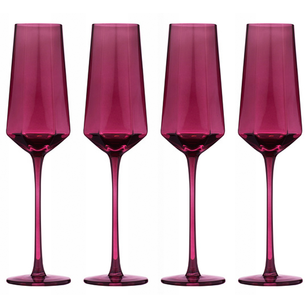 Buy Tempa Jaxon Plum Mouthblown Geometric Champagne/alcohol Glass