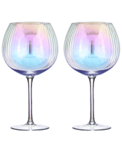  Tempa Thalia Crystal Gin<br>Glass Drinking... 685ML 2pc Tempa Thalia 685ml Crystal Gin Glass Set - Opal<br>Opalescent electroplated finish, which reflects gorgeously in light Centrepiece of your next dinner High-quality lead-free crystal Elegant thin ribbed design Due to the hand-crafted nature of this item, it can feature natural and unique imperfections, making it one of a kind. Capacity mls : 685 Material: Crystal Dimensions Approx: 11x11x21.5cm Colour: Opal Includes: 1 x 2pc Gin Glass.