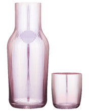  Tempa Thalia Crystal Carafe<br>Pitcher & Glass... 1.35L 2pc Tempa Thalia 1.35L Crystal Carafe &amp; Glass Set - Pink Quartz<br>Opalescent electroplated finish, which reflects gorgeously in light Centrepiece of your next dinner High-quality lead-free crystal Elegant thin ribbed design Due to the hand-crafted nature of this item, it can feature natural and unique imperfections, making it one of a kind. Capacity mls : 1350 Material: Crystal Dimensions Approx: 11x11x27.2cm Colour: Pink Quartz Includes: 1 x Carafe<br>1 x Glass
