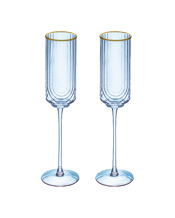  Tempa Florence Champagne<br>Flute White Wine... 230ML 2pc Tempa Florence 230ml Champagne Flute Glass - Tranquil Blue<br><br><br /><br />Experience luxury at home with our Florence collection. Its symmetrical raised line design evokes the art deco styling of the 1920s and 1930s, complemented by a hand-painted gold rim. Available in pink, blue, and clear, these showcase-worthy pieces radiate elegance. Add a touch of art deco and refined luxury Simple, symmetrical raised line design Hand-painted gold rim Designed to be on display Due to the hand-craft