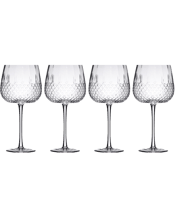 Tempa Jasper Crystal Gin<br>Glass Cocktail... 680ML 4pc Tempa Jasper 23cm,680ml Crystal Gin Glass Drinking Set<br>Perfect for showcasing your favourite drinks Each piece is individually mouth-blown Intricate pressed details Timeless and refined Due to the hand-crafted nature of this item, it can feature natural and unique imperfections, making it one of a kind. Capacity mls : 680 Material: Crystal Dimensions Approx: 10.3x10.3x23cm Includes: 1 x 4pc Gin Glass.
