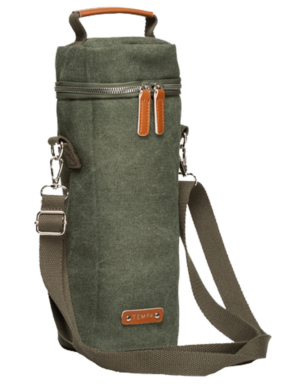Tempa Kayce Adjustable Insulated Single Wine Bag Cotton Storage Olive