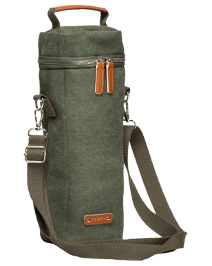 Kayce Adjustable Insulated Single Wine Bag Cotton Storage Olive Green