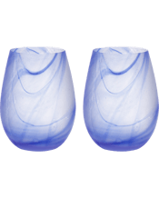  Tempa Skylar Ocean Stemless<br>Red/white Wine Glass...  2pc Tempa Skylar Ocean Stemless Red White Wine Glass Our new Skylar glassware collection is subtle and sophisticated, sure to make a statement with it's stunning matte marble detailing. Each piece is meticulously hand-crafted and a unique work of art. Features: Unique matte marble swirl Modern colours High quality mouth-blown glass Perfect for entertaining Dimensions Approx: 20.2 x 13.4 x 10.2 cm Includes: 1 x 2pc Tempa Skylar Ocean Stemless Red White Wine Glass.