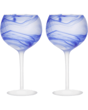 Tempa Skylar Ocean<br>Gin/cocktail Glass... 2pc Tempa Skylar Ocean Gin or Cocktail Glass Drinking Set Our new Skylar glassware collection is subtle and sophisticated, sure to make a statement with its stunning matte marble detailing. Each piece is meticulously hand-crafted and a unique work of art. Features: Unique matte marble swirl Modern colours High quality mouth-blown glass Perfect for entertaining Dimensions Approx: 24.2 x 22.4 x 12.2 cm Includes: 1 x 2pc Tempa Skylar Ocean Gin or Cocktail Glass Drinking Set.