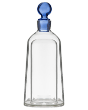  Tempa Bennett Glass Tapered<br>Whisky Alcohol... 800ML "Tempa Bennett Glass Tapered Whisky Alcohol Decanter 13x33.5cm Blue.<br> The Bennett decanter is a striking fusion of modern elegance and distinctive design. Featuring a hollow glass body topped with a bold, sculptural stopper, its minimalist silhouette and refined presence make it a conversation starter in any setting.<br> Specifications: Contemporary glass decanters with a clean, tapered silhouette topped with bold spherical stoppers. Available in three colourways. 800mL capacity.<br> Striking