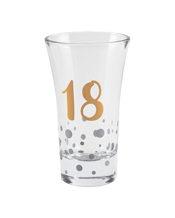  Unbranded 18th Birthday Rose<br>Gold Liquor/spirit Shot...  Rose Gold Shot Drinking Glass 18th Birthday Party. Hand blown 30ml shot glass, perfect for party shots!<br>Material:Glass<br>Dimensions: Approx. 9cm<br>Includes: 1 x Shot Glass.