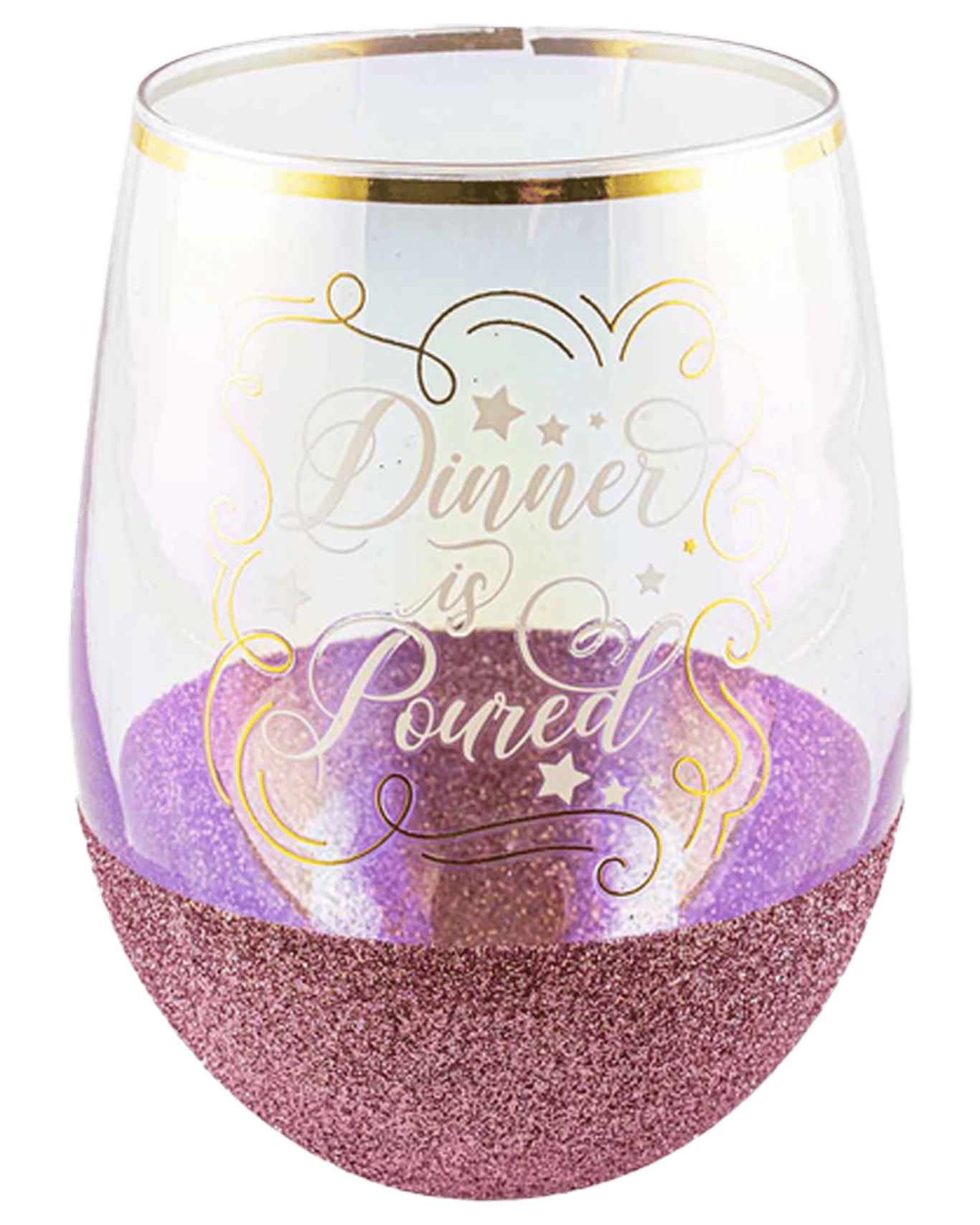 Unbranded Dinner Is Poured Glitterati Stemless Wine Glass Drinking Cup