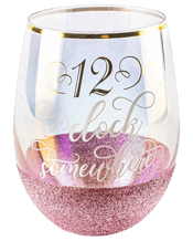  Unbranded 12 O'clock<br>Glitterati... 600ML 12 O'clock Glitterati Stemless Wine Glass 600ml Drinking Cup<br>This elegant "Glitterati" hand blown stemless glass features a luminescent treatment giving it a rainbow effect on the glass surface. The glitter combined with the gold decal make it an on trend vibe. Great for girls nights in or parties!<br>Material<br>Glass<br>Dimensions Approx.<br>600ml<br>Includes<br>1 x Stemless Wine Glass.