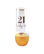  Unbranded 21st Glitterati<br>Rose Gold Stemless... 180ML 21st Glitterati Rose Gold Stemless Champagne 16cm 180ml Drinking Cup<br>This elegant "Glitterati" hand blown stemless glass features a luminescent treatment giving it a rainbow effect on the glass surface. The glitter combined with the gold decal make it an on trend vibe. Great for girls nights in or parties!<br>Material: Glass<br>Dimensions Approx.<br>9 x 7 x 17cm - Packaging Size Approx.<br>Includes<br>1 x Glass.