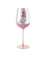  Unbranded 18th Pink<br>Glitterati Wine... 430ML 18th Pink Glitterati Wine Glass 430ml Drinking Cup Novelty Print<br>This on trend glittery stemless glass features a luminescent treatment giving it a rainbow effect on the glass surface. The coloured gold glitter combined with the rose gold decal give it an classy vibe. It makes the perfect birthday glass.<br>Material: Glass<br>Dimensions Approx.<br>14 x 10 x 27cm - Packaging Size Approx.<br>Includes<br>1 x Glass.