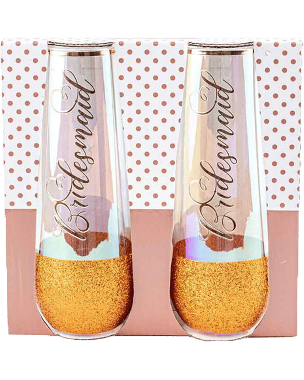 unbranded-pair-of-bridesmaid-stemless-champagne-flutes-glass-drinking