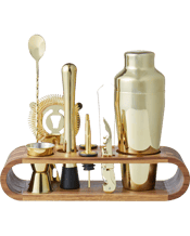  Davis & Waddell Fine Foods<br>Bar/cocktail Maker...  10pc Fine Foods Bar,Cocktail Maker Shaker,Muddler Drink Set Gold w, Acacia Stand<br>The perfect cocktail,bar set for serious cocktail makers, or for the home bar. Comes with everything a bar needs to make marvellous .<br>Material<br>Stainless Steel<br>Dimensions Approx<br>Shaker: 8.3x22.5x8.3cm , Acacia Wood Stand: 29.5x7x10cm, 500ml ,Jigger: Top Diameter: 4.7cm. Bottom Diameter: 4.1cm. 7.7cm ,Muddler: 3.3x20.5x3.3cm, Strainer:<br>14.5x9x2cm, Tongs: 16.2x4x2cm, Pourer: 11x3x.